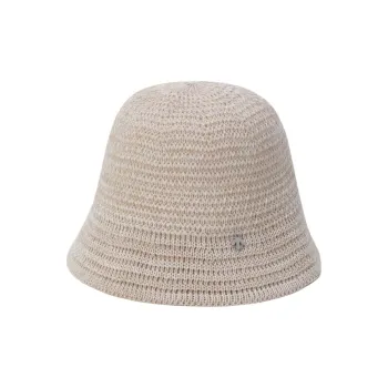 DESCENTE Linen Bucket Hats Unisex Light Beige