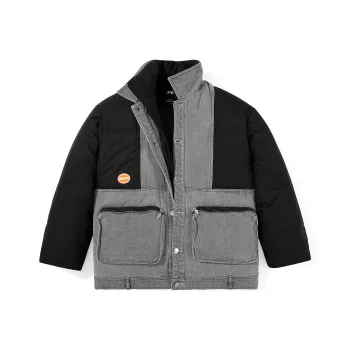 GENANX Puffer Jackets Unisex Black Gray Color