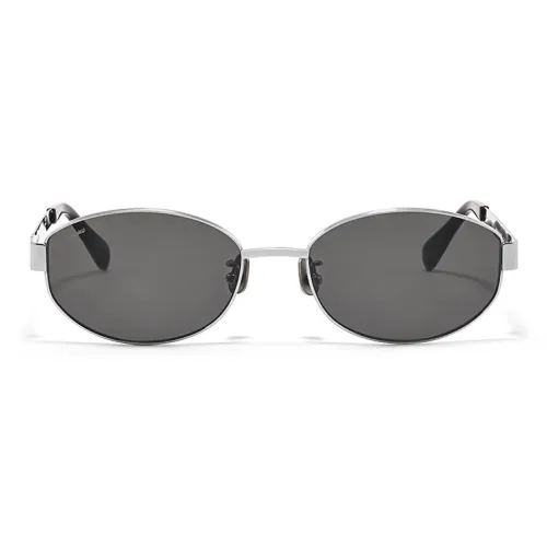 Fakeme Β Titanium Oval Sunglasses Unisex