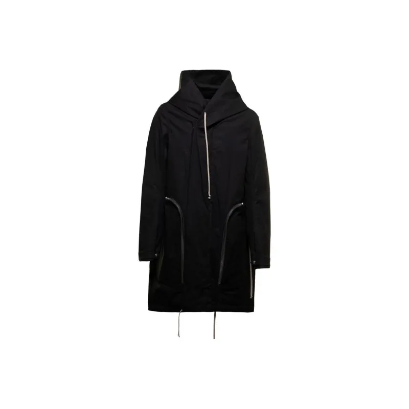 RICK OWENS Bauhaus Fishtail Hooded Coat-0