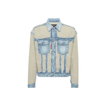 DSQUARED 2 Distressed Buttoned Denim Jacket