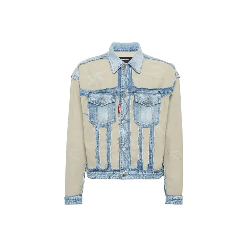 DSQUARED 2 Distressed Buttoned Denim Jacket-0