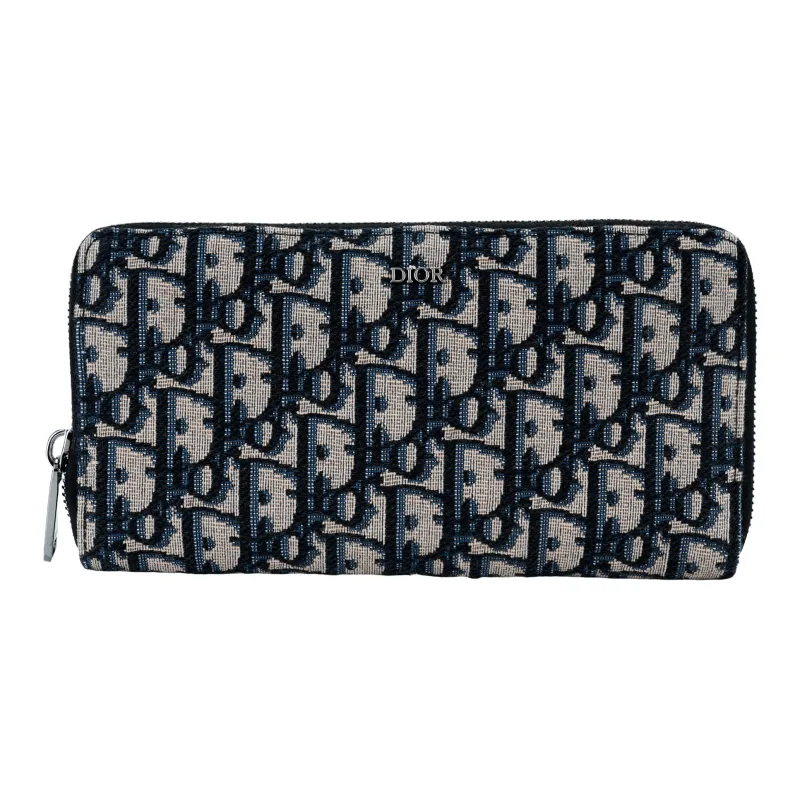 DIOR Cow Leather Wallet Clutch Unisex Black/Beige-0