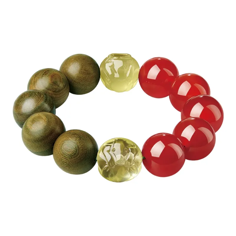 SGE Green Sandalwood Wooden Bracelets Men's-0