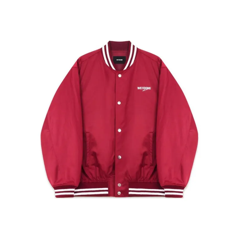 WE11DONE Baseball Jerseys Unisex Burgundy-0