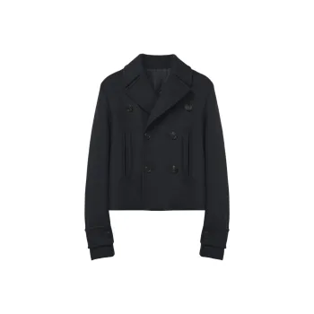 Alexander McQueen Double Breasted Felt Peacoat