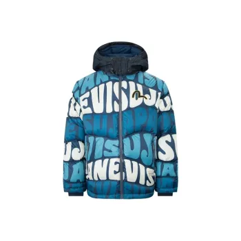 EVISU Down Jackets Men Dark Blue All Over