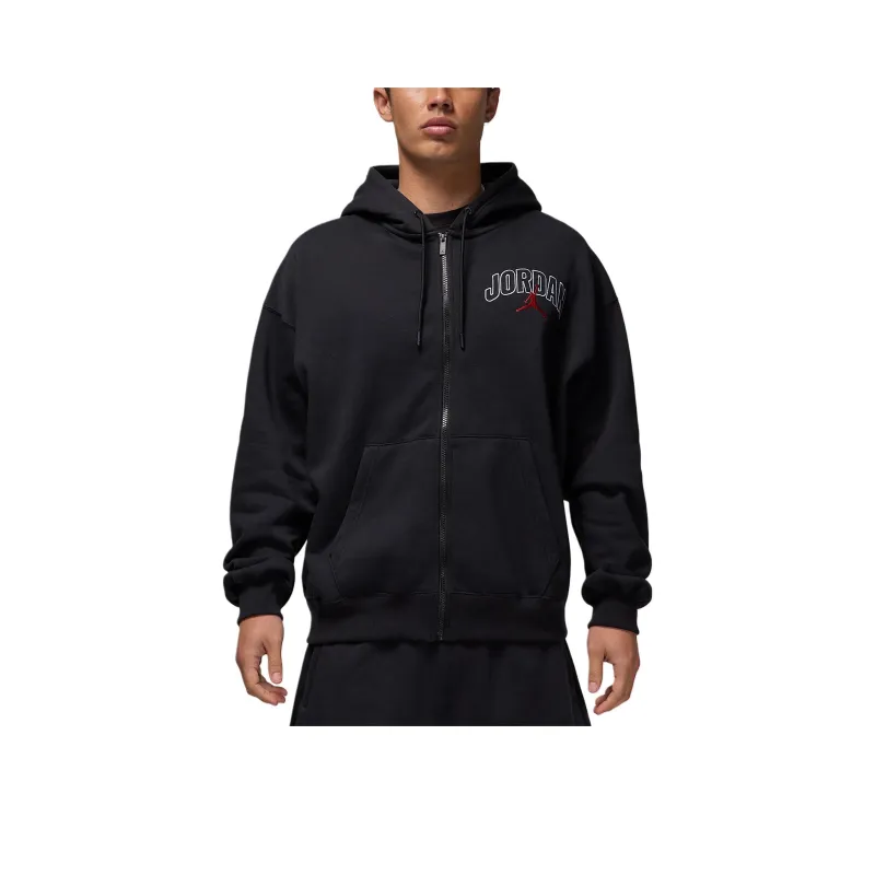 Jordan Brooklyn FleeceSweats Capuche Et Zip Oversize Pour Homme Sweatshirt Men's Black/Sailboat Blue/Gym Red-0