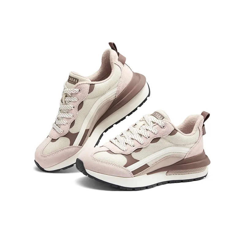 Skechers Street Kesa Shoes Height Increasing Wear Resistant Slip Resistant Low Top Casual Shoes Women's Pink Brown-10