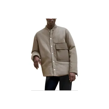 HERMES Jackets Coats Men's Mud Charcoal