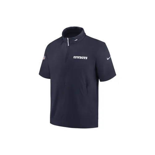 Nike Dallas Cowboys Sideline Coach Men's Nike Nfl 1/2 Zip Short Sleeve Hooded Jacket