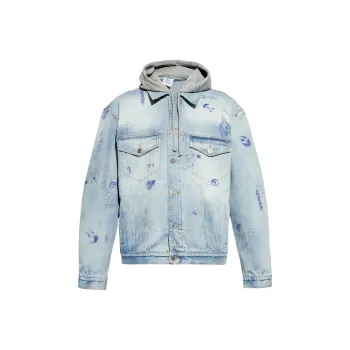 Vetements Scribbled Hooded Denim Jacket