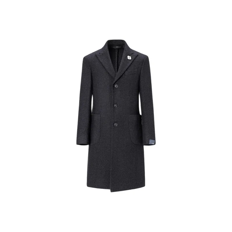 LARDINI Coats Men's Black Navy Blue-0
