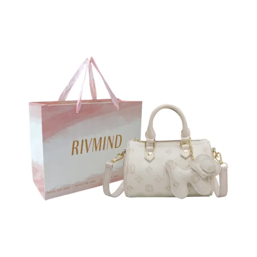 RIVMIND PU Handbag Women's Ecru/Pink/Brown