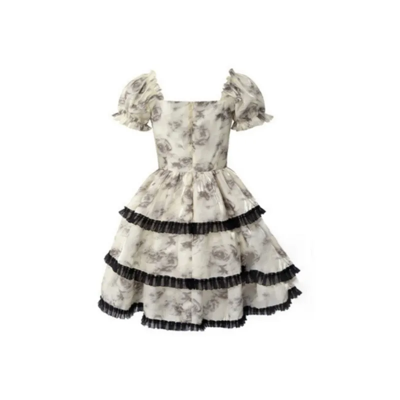 Hao Zhilang Short Sleeved Dress Women's Marble Rose-1