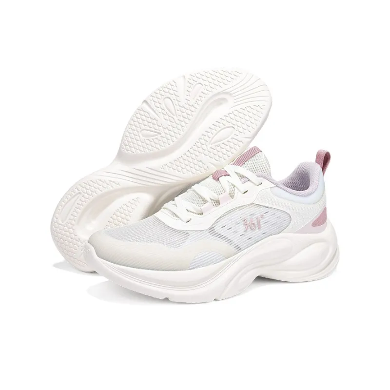 361° Cushioning, Breathable, Lightweight Low Top Casual Running Shoes Women's Feather White Sunrise Pink Purple-5