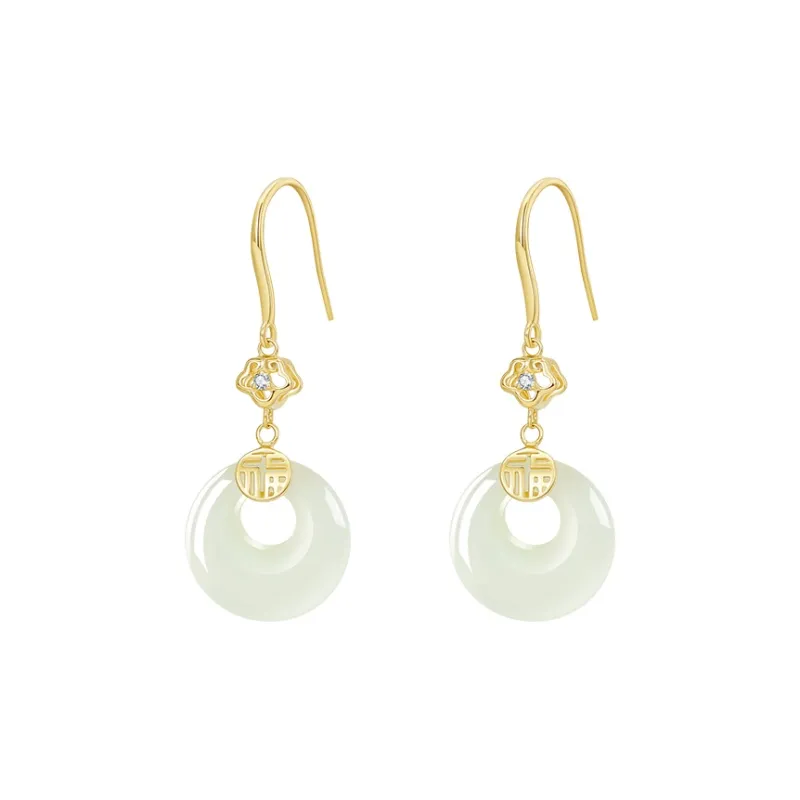 MCK Earrings Pale Greenish White Jade Women's-0