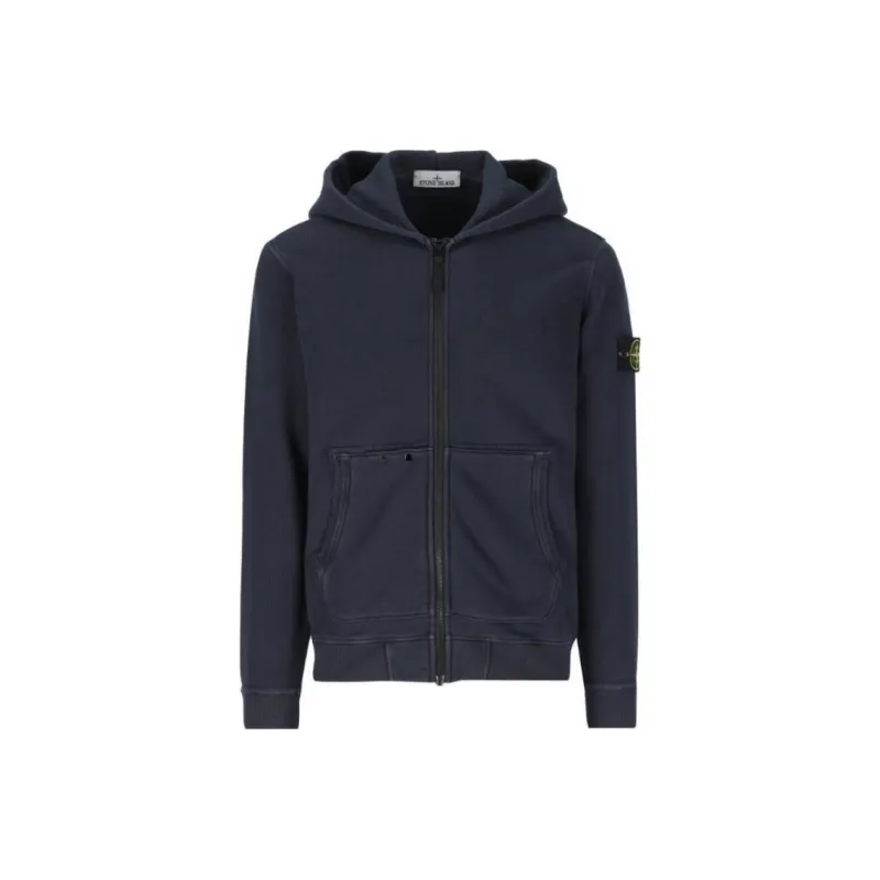 STONE ISLAND Logo Patch Zip Up Hoodie-0
