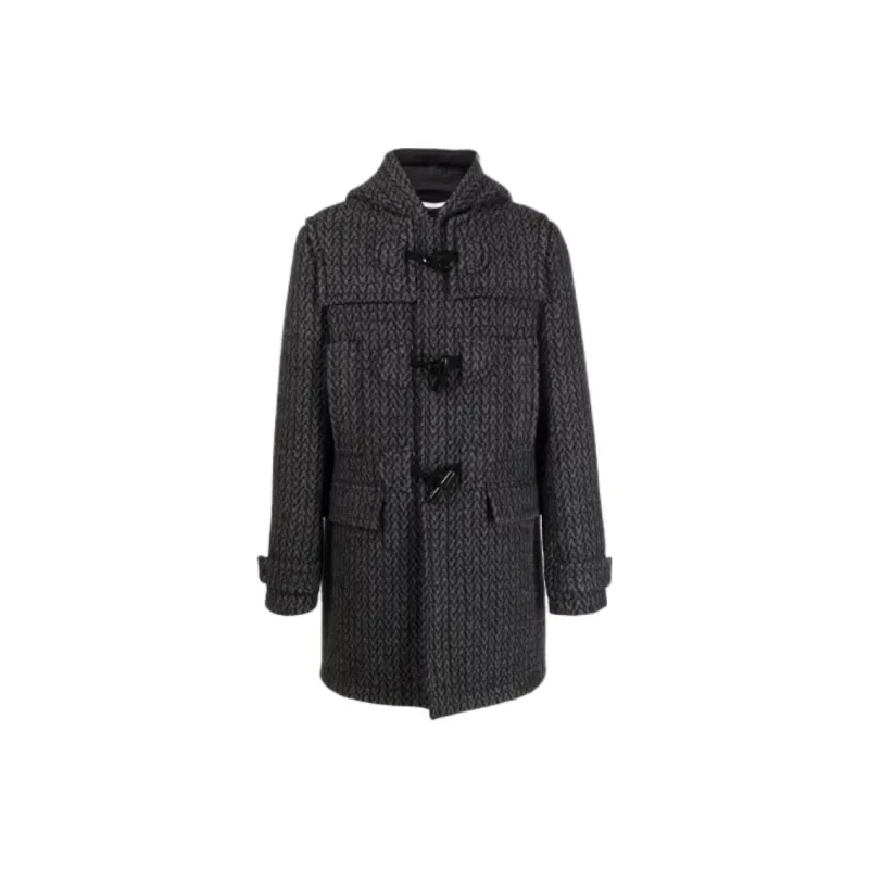 Valentino Coats Men Black-4