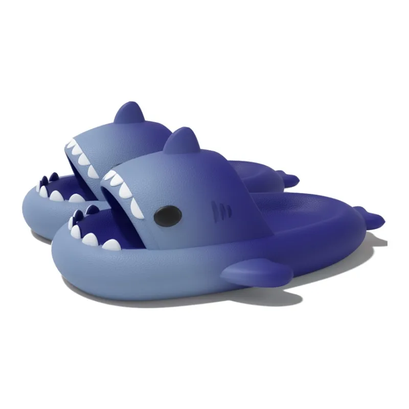 LATE TIME Gradient Shark Slippers For Women's Summer Outerwear, Platform Slip Resistant Indoor Home Slippers, Unisex-26