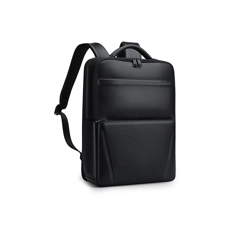 WilliamPOLO Cow Leather Backpack Regular Men's Black-2
