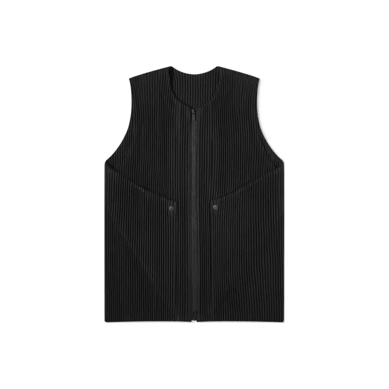 Homme Plissé Issey Miyake Round neck Ribbed Vest-0