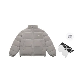 BIPOLAR Winter Puffer Jacket Unisex Gray Black White