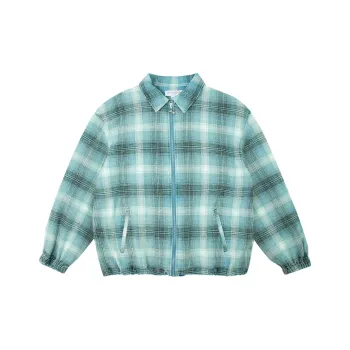 YARDSALE SS25 Phantasy Tartan Full Zip Jacket Unisex Blue