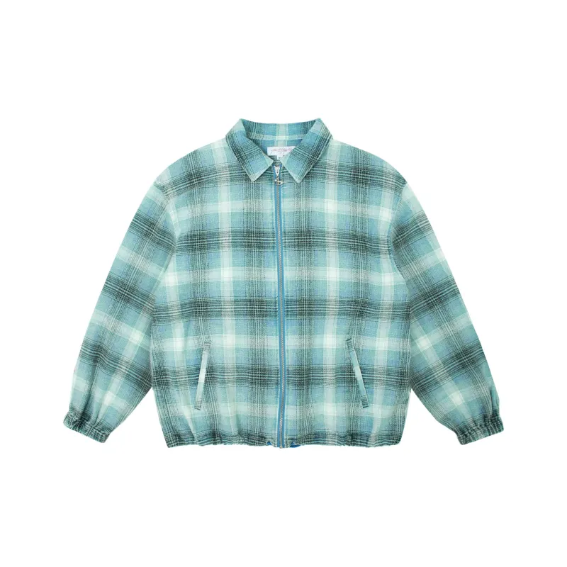YARDSALE SS25 Phantasy Tartan Full Zip Jacket Unisex Blue-0