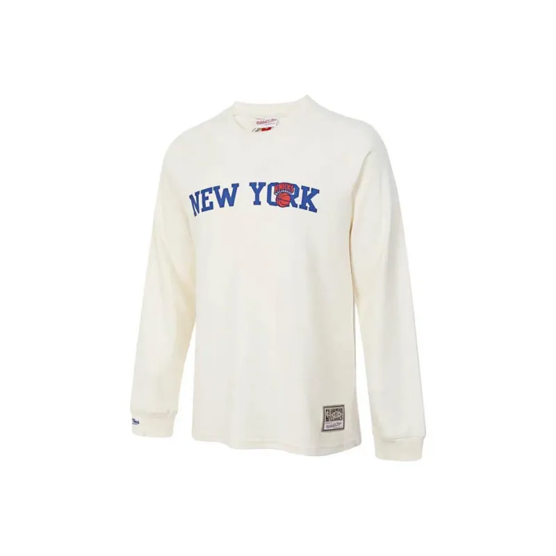 Mitchell & Ness x NBA New York Knicks Lifestyle Sweatshirt Unisex Beige Yellow-0