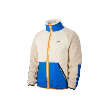 Nike Velvet Jackets Men White Blue