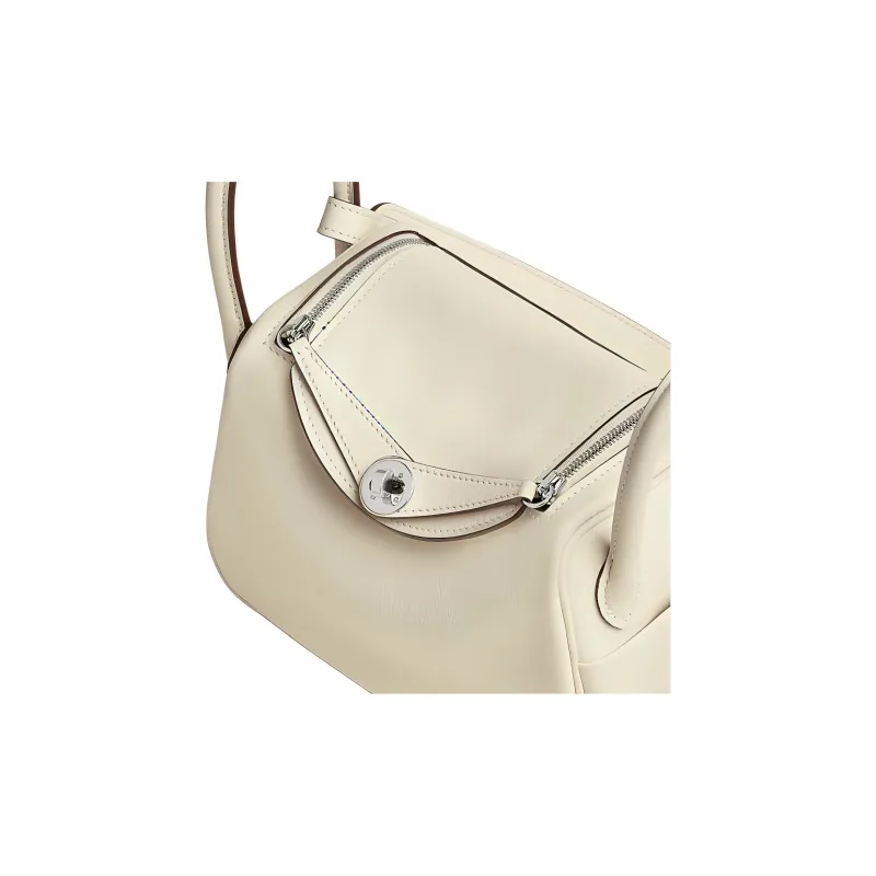 HERMES Lindy Clemence Bullock Leather One Shoulder Handbag Mini Women's I2 Nata Cream White-4
