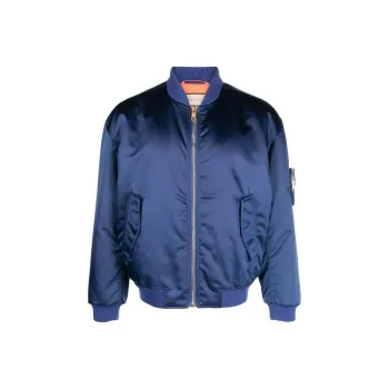 GUCCI Slogan patch Padded Bomber Jacket