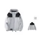 Gray White (Includes Detachable Thickened and Fleece-Lined Liner, 3-in-1 Double-Layer Windbreaker Jacket)
