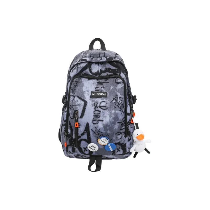 Single Warehouse Nylon Backpack Regular Unisex Blue/White/Black-0