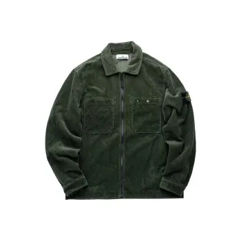 STONE ISLAND Logo Patch Corduroy Overshirt