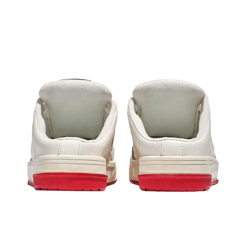 Vans Upland Anti Slip Wear Resistant Low Top Skateboard Shoes Women's White Red-2