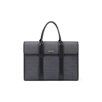 MashaLanti PVC With Synthetic Leather Handbag Regular Men's Dark Gray