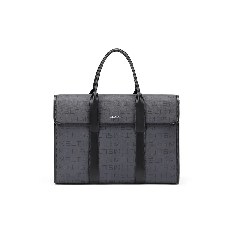 MashaLanti PVC With Synthetic Leather Handbag Regular Men's Dark Gray-0