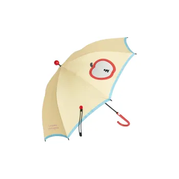 Tagi. Imagining Apple Rain Baby Umbrella Safety Transparent Small Window Patchwork Cute Button Long Handle Umbrella