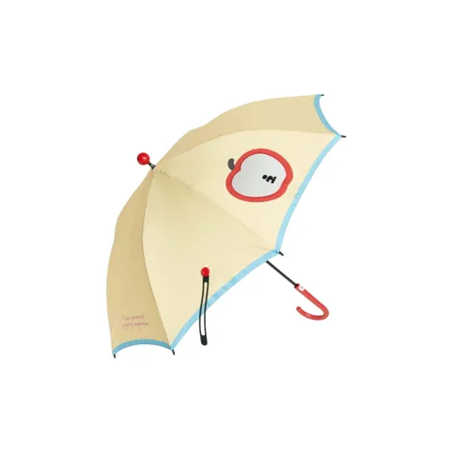Tagi. Imagining Apple Rain Baby Umbrella Safety Transparent Small Window Patchwork Cute Button Long Handle Umbrella