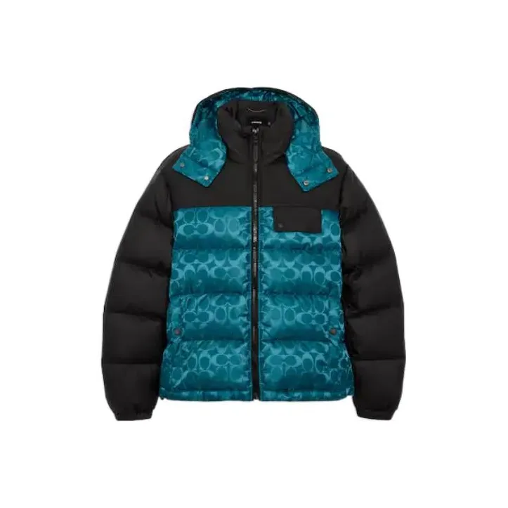 COACH FW22 Down Jacket Men's Black Green-0
