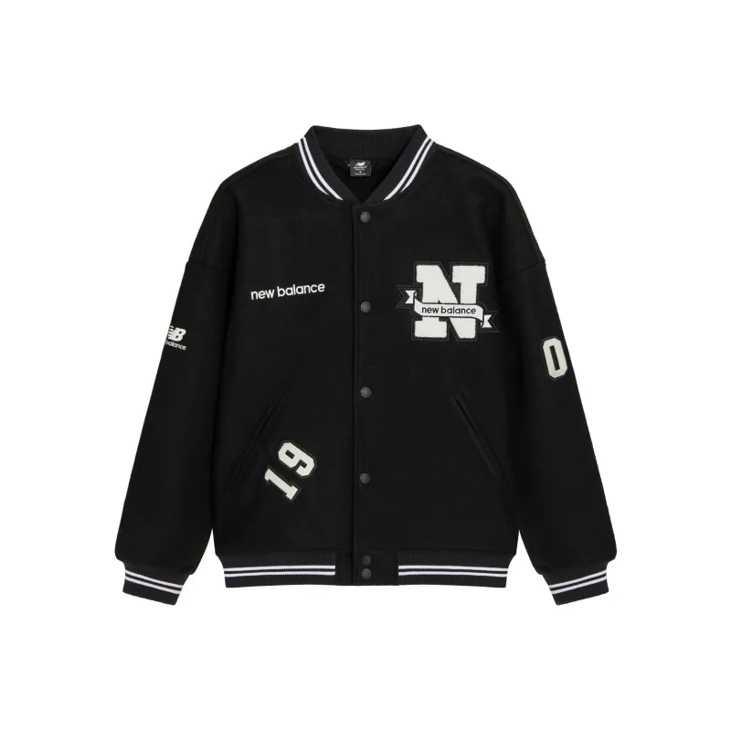 New Balance Baseball Jacket Spring And Autumn Unisex Black-0