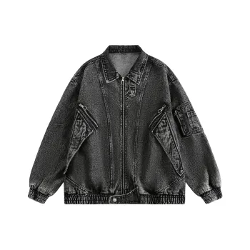 DOH STORE Denim Jacket Unisex Misty Gray Black