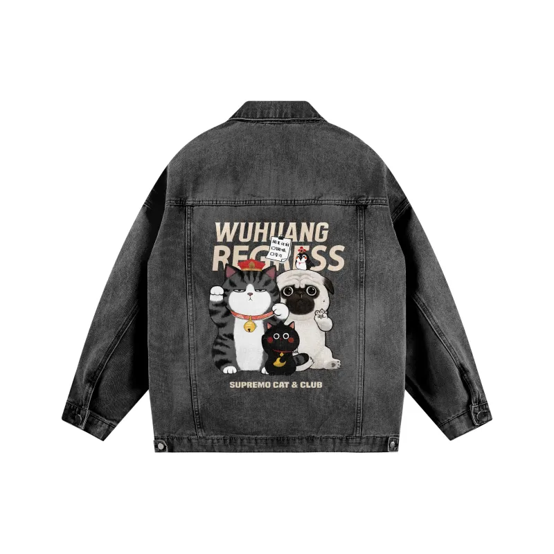 Supremo Cat Denim Jacket Unisex-0