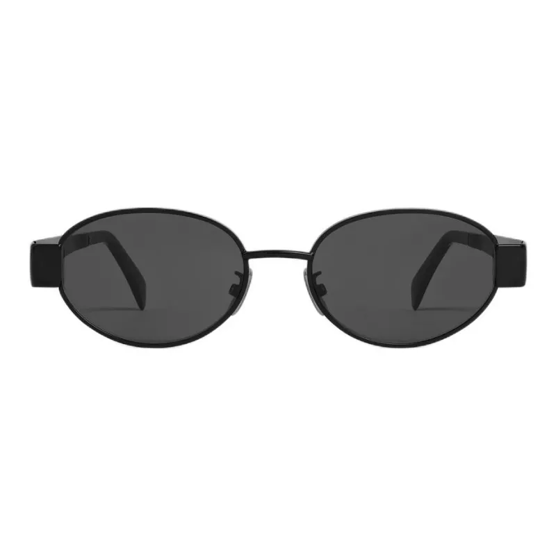 CELINE Metal Oval Sunglasses Women's Black-1
