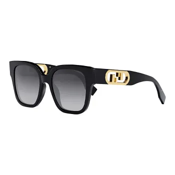 FENDI Plate Frame Irregular Shape Sunglasses Women's Black