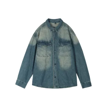 WILD LEADER Denim Jacket Unisex Peacock Blue