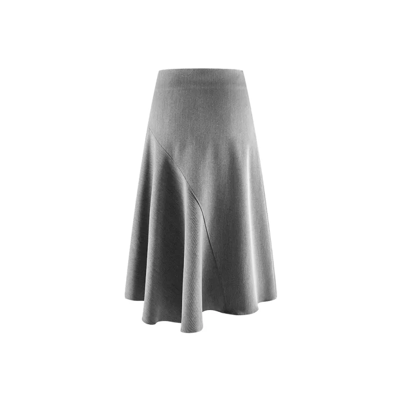 A21 Casual Long Skirt Women's Heather Gray-1