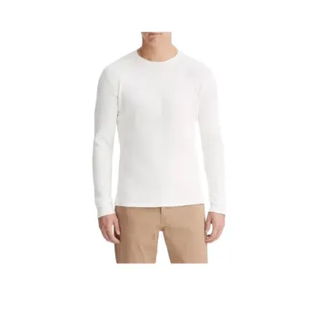 VINCE Thermal Long Sleeve Crew Neck Pullover Sweatshirt Men's White